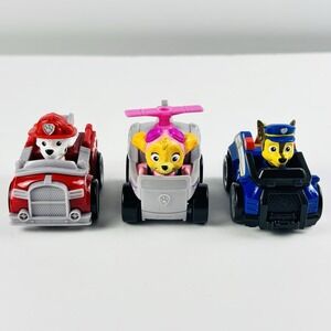 Lot of 3 Paw Patrol Pup Squad Racers Toys Figures Vehicles Rescue Spin Master
